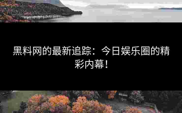 黑料网的最新追踪：今日娱乐圈的精彩内幕！